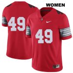 Women's NCAA Ohio State Buckeyes Liam McCullough #49 College Stitched 2018 Spring Game No Name Authentic Nike Red Football Jersey HL20Q21GP